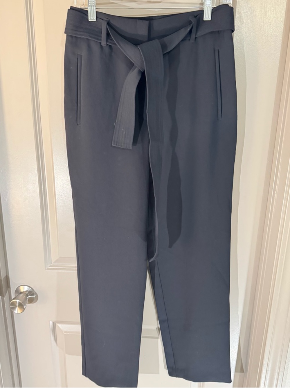 Wilfred Black Straight-Leg Tie-Waist Trousers